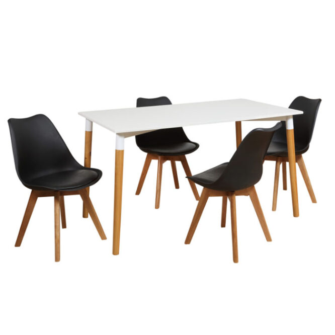 mesa-eames-tapa-blanca-con-sillas-tulip-negras