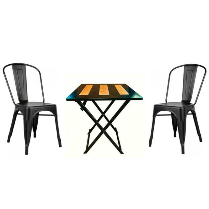 set-mesa-plegable-cuadrada-chapa-madera-combinada-y-sillas-tolix-negra